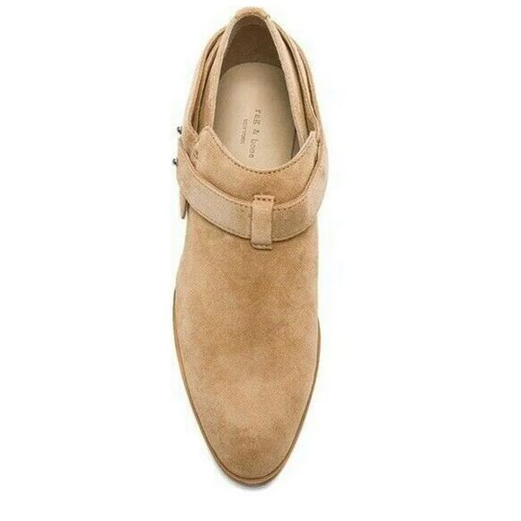 RAG & BONE Harley Ankle Boots Dune Camel Italian Suede Booties Block Heel 10 NIB - Picture 5 of 11
